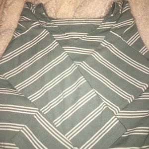 Uniqlo Horizontal Striped Mint Long Sleeve Top